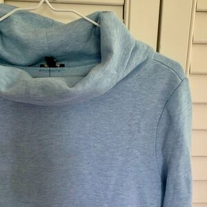 🛍️NWT Talbots baby blue Cowl Neck Fleece Sweatshirt💙PRICE FIRM💙